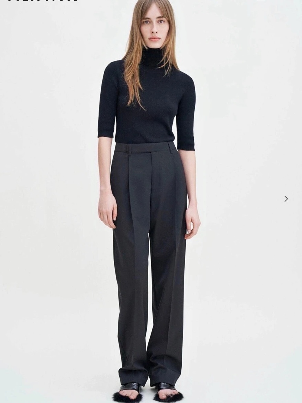Filippa K julie Wool Trousers Wide Leg Black Size36